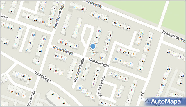 Gorzów Wielkopolski, Konarskiego Stanisława, 10, mapa Gorzów Wielkopolski