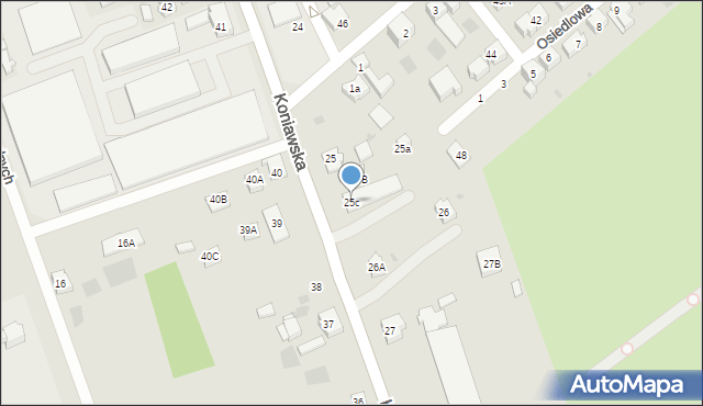 Gorzów Wielkopolski, Koniawska, 25c, mapa Gorzów Wielkopolski