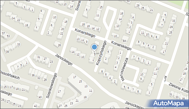 Gorzów Wielkopolski, Kopczyńskiego Onufrego, 3, mapa Gorzów Wielkopolski