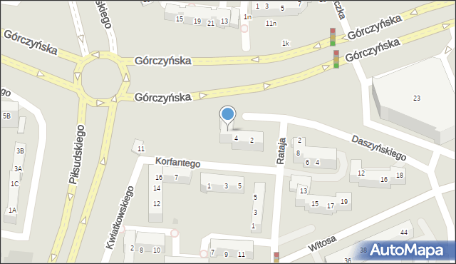 Gorzów Wielkopolski, Korfantego Wojciecha, 6A, mapa Gorzów Wielkopolski