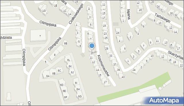 Gorzów Wielkopolski, Kosmonautów, 10, mapa Gorzów Wielkopolski