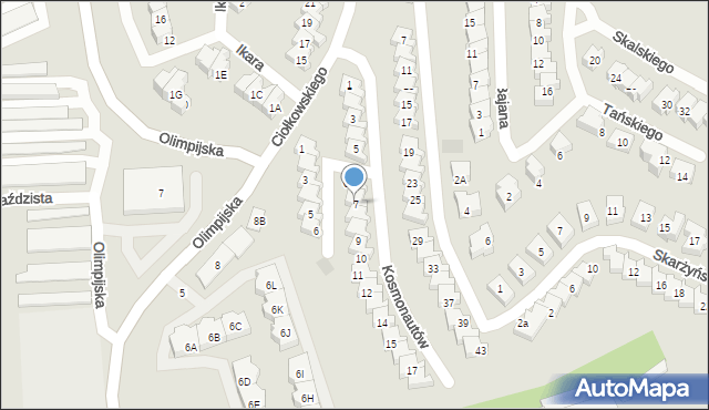 Gorzów Wielkopolski, Kosmonautów, 7, mapa Gorzów Wielkopolski