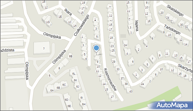 Gorzów Wielkopolski, Kosmonautów, 8, mapa Gorzów Wielkopolski