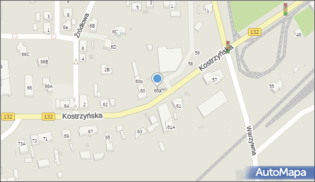 Gorzów Wielkopolski, Kostrzyńska, 60a, mapa Gorzów Wielkopolski