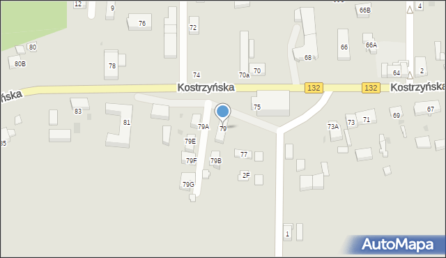 Gorzów Wielkopolski, Kostrzyńska, 79, mapa Gorzów Wielkopolski