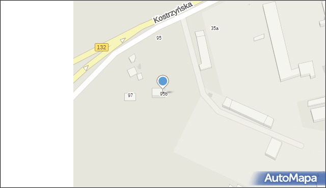Gorzów Wielkopolski, Kostrzyńska, 95b, mapa Gorzów Wielkopolski
