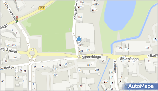 Gorzów Wielkopolski, Kosynierów Gdyńskich, 109, mapa Gorzów Wielkopolski