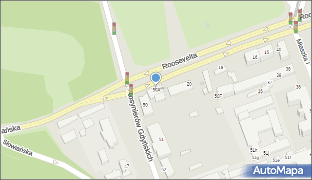 Gorzów Wielkopolski, Kosynierów Gdyńskich, 50A, mapa Gorzów Wielkopolski