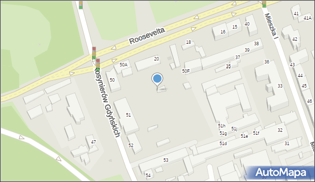 Gorzów Wielkopolski, Kosynierów Gdyńskich, 51a, mapa Gorzów Wielkopolski