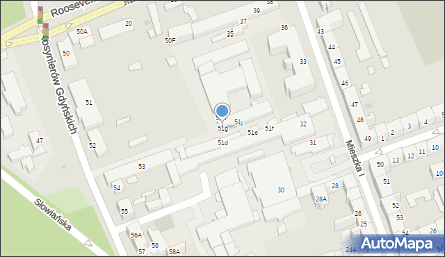 Gorzów Wielkopolski, Kosynierów Gdyńskich, 51g, mapa Gorzów Wielkopolski