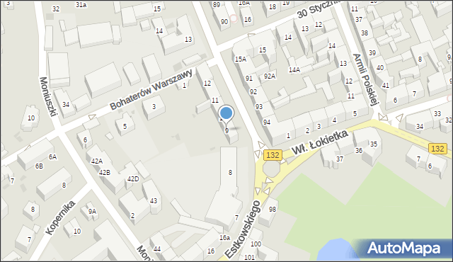 Gorzów Wielkopolski, Kosynierów Gdyńskich, 9, mapa Gorzów Wielkopolski