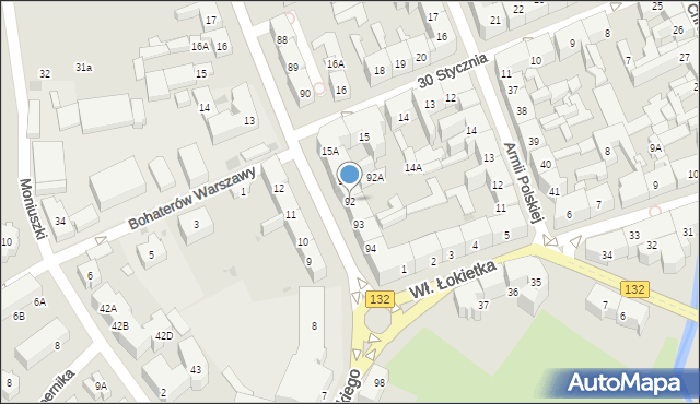 Gorzów Wielkopolski, Kosynierów Gdyńskich, 92, mapa Gorzów Wielkopolski