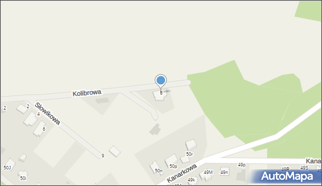 Gorzyca, Kolibrowa, 8, mapa Gorzyca