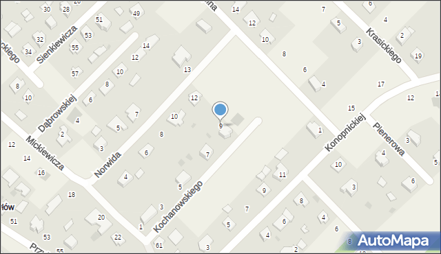 Gorzyce, Kochanowskiego Jana, 9, mapa Gorzyce