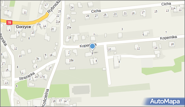 Gorzyce, Kopernika Mikołaja, 4, mapa Gorzyce
