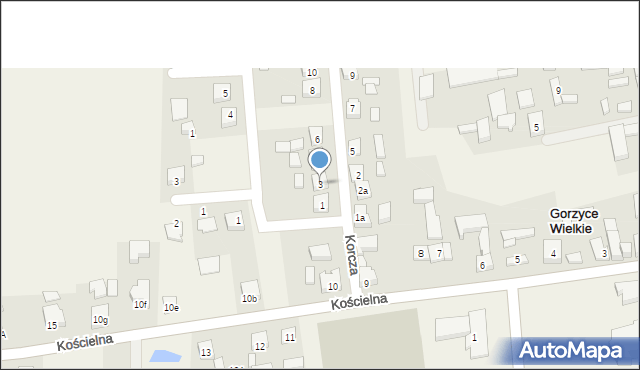 Gorzyce Wielkie, Korcza Teodora, ks., 3, mapa Gorzyce Wielkie