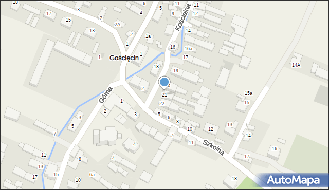 Gościęcin, Kościelna, 21, mapa Gościęcin