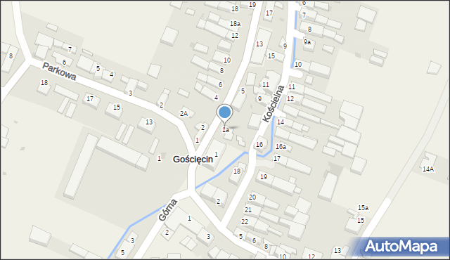 Gościęcin, Kozielska, 1a, mapa Gościęcin
