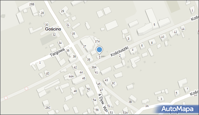 Gościno, Kościuszki Tadeusza, gen., 1, mapa Gościno