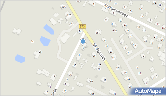Gostynin, Kolonia, 1, mapa Gostynin