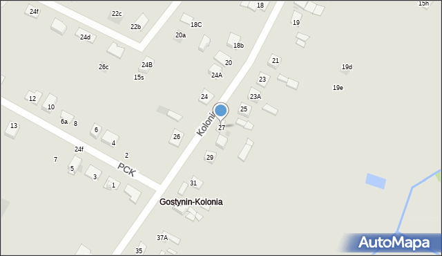 Gostynin, Kolonia, 27, mapa Gostynin