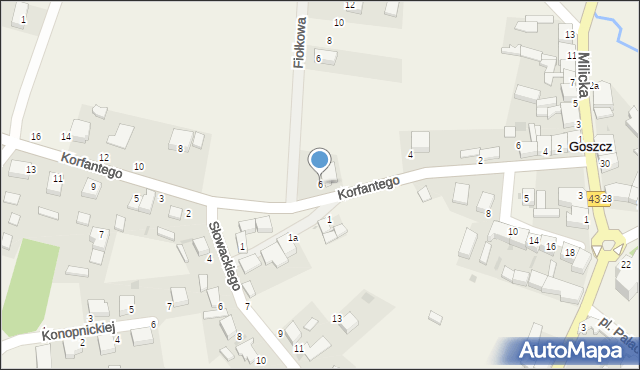 Goszcz, Korfantego Wojciecha, 6, mapa Goszcz