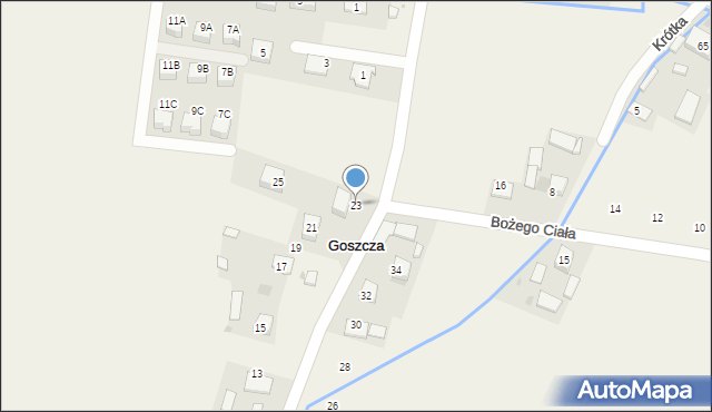 Goszcza, Kościuszki Tadeusza, gen., 23, mapa Goszcza