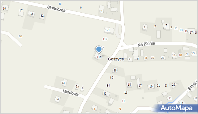 Goszyce, Kościuszki Tadeusza, gen., 115, mapa Goszyce