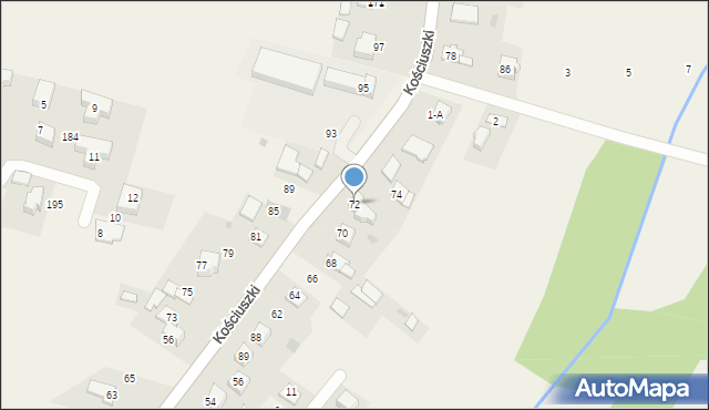 Goszyce, Kościuszki Tadeusza, gen., 72, mapa Goszyce