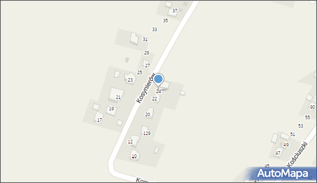 Goszyce, Kosynierów, 24, mapa Goszyce