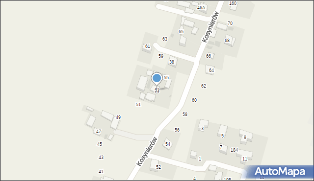 Goszyce, Kosynierów, 53, mapa Goszyce