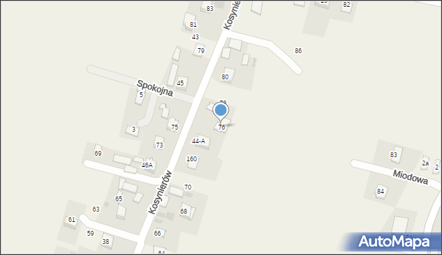 Goszyce, Kosynierów, 76, mapa Goszyce