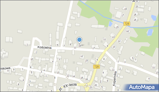 Gowarczów, Kościelna, 13, mapa Gowarczów