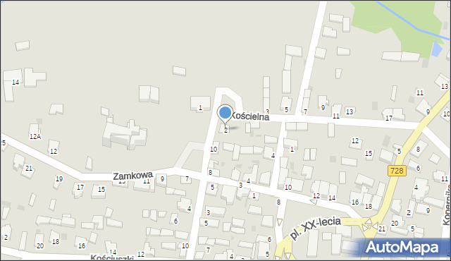 Gowarczów, Kościelna, 2, mapa Gowarczów