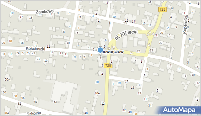 Gowarczów, Kościuszki Tadeusza, gen., 1, mapa Gowarczów