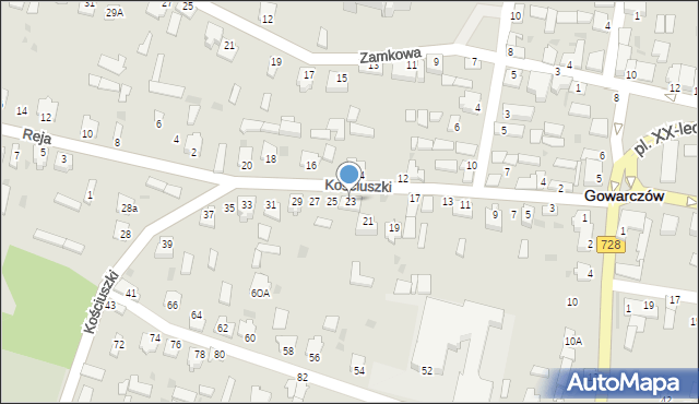 Gowarczów, Kościuszki Tadeusza, gen., 23, mapa Gowarczów