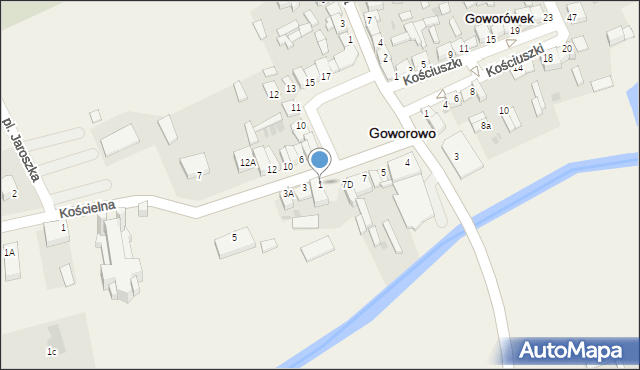 Goworowo, Kościelna, 1, mapa Goworowo