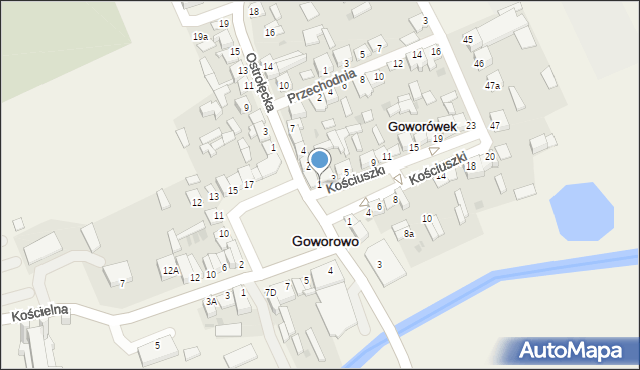 Goworowo, Kościuszki Tadeusza, gen., 1, mapa Goworowo