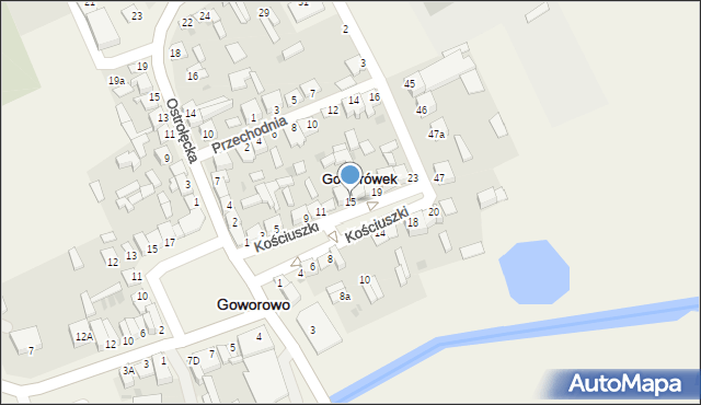 Goworowo, Kościuszki Tadeusza, gen., 15, mapa Goworowo