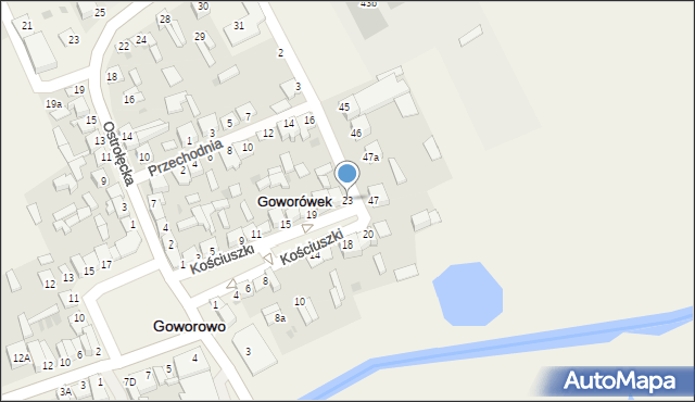 Goworowo, Kościuszki Tadeusza, gen., 23, mapa Goworowo