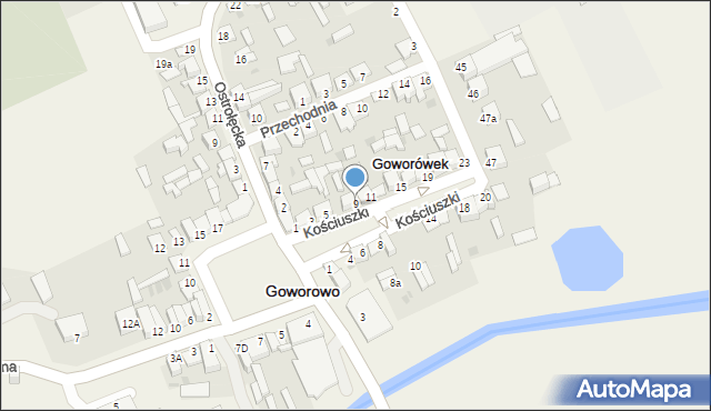 Goworowo, Kościuszki Tadeusza, gen., 9, mapa Goworowo
