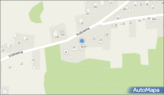 Gózd, Kościelna, 20, mapa Gózd