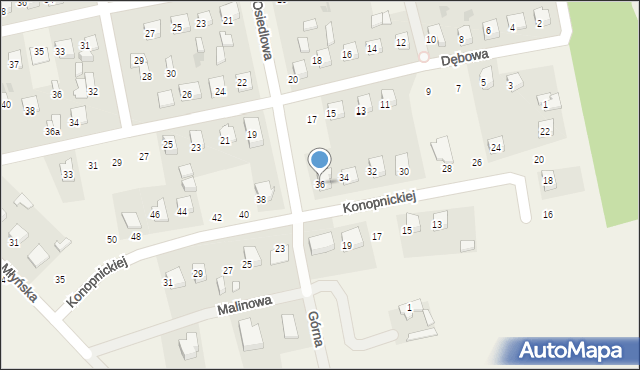 Gozdowo, Konopnickiej Marii, 36, mapa Gozdowo