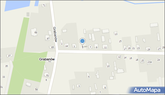 Grabanów, Koca Tadeusza, płk. pil., 5, mapa Grabanów