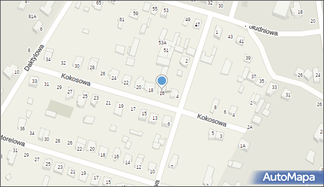 Grabianów, Kokosowa, 16, mapa Grabianów