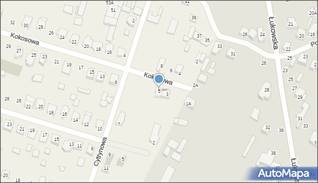 Grabianów, Kokosowa, 5, mapa Grabianów