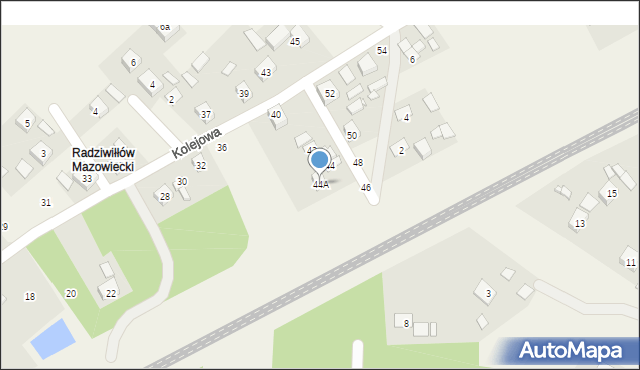 Grabina Radziwiłłowska, Kolejowa, 44A, mapa Grabina Radziwiłłowska