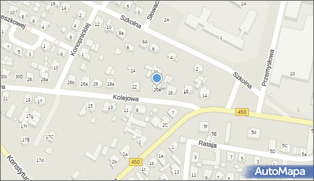 Grabów nad Prosną, Kolejowa, 20a, mapa Grabów nad Prosną