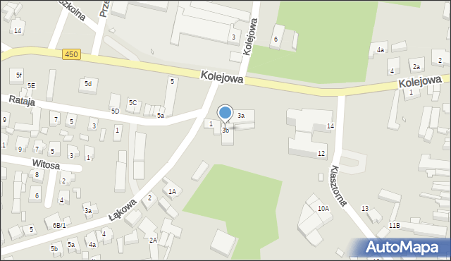 Grabów nad Prosną, Kolejowa, 3b, mapa Grabów nad Prosną