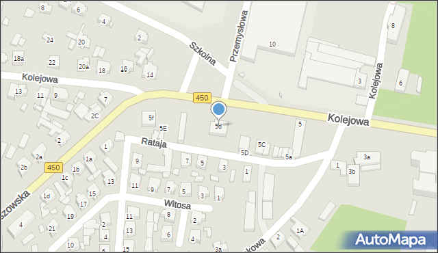 Grabów nad Prosną, Kolejowa, 5d, mapa Grabów nad Prosną